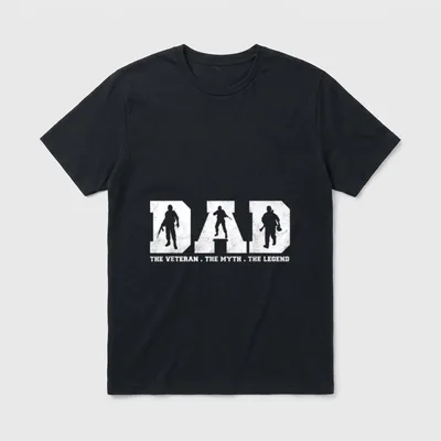 Dad the Veteran Myth Legend Veterans T-Shirt – Classic T-Shirt in Black