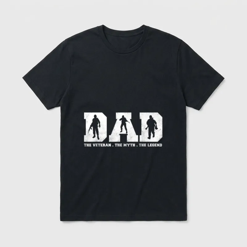 Dad the Veteran Myth Legend Veterans T-Shirt – Classic T-Shirt in Black