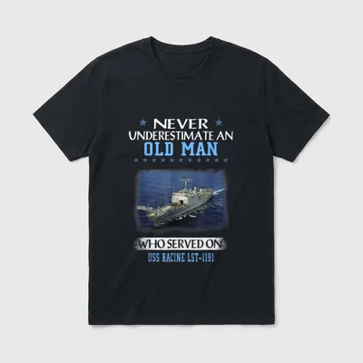 USS Racine LST-1191 Veterans Day Father T-Shirt – Classic T-Shirt in Black