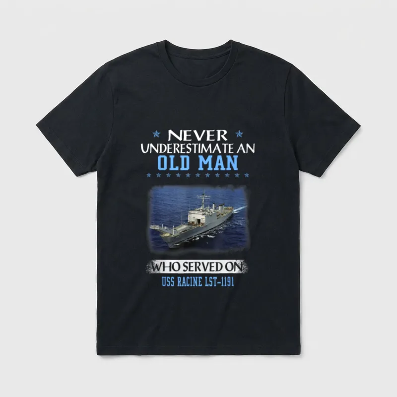 USS Racine LST-1191 Veterans Day Father T-Shirt – Classic T-Shirt in Black