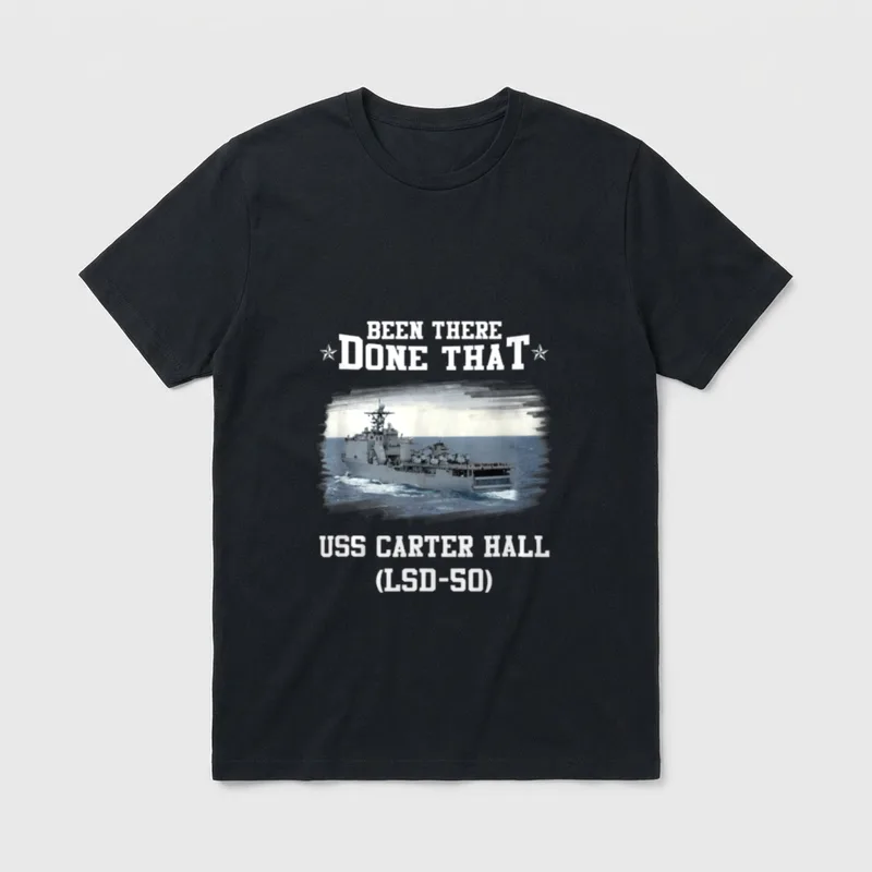 USS Carter Hall LSD-50 Veterans Day T-Shirt – Classic T-Shirt in Black