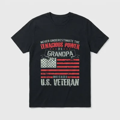 Underestimate the Tenacious Power of Veteran T-Shirt – Classic T-Shirt in Black