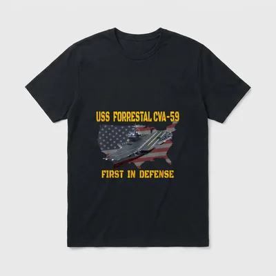 Aircraft Carrier USS Forrestal CVA-59 Veterans T-Shirt – Classic T-Shirt in Black