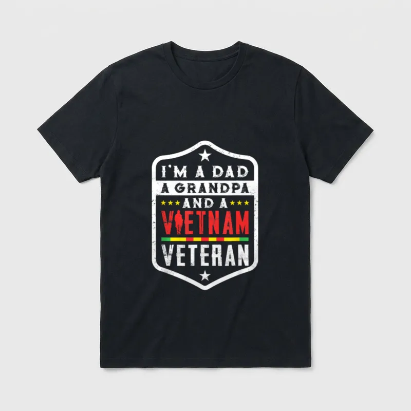 Veteran Dad Grandpa Vietnam Honorable T-Shirt – Classic T-Shirt in Black
