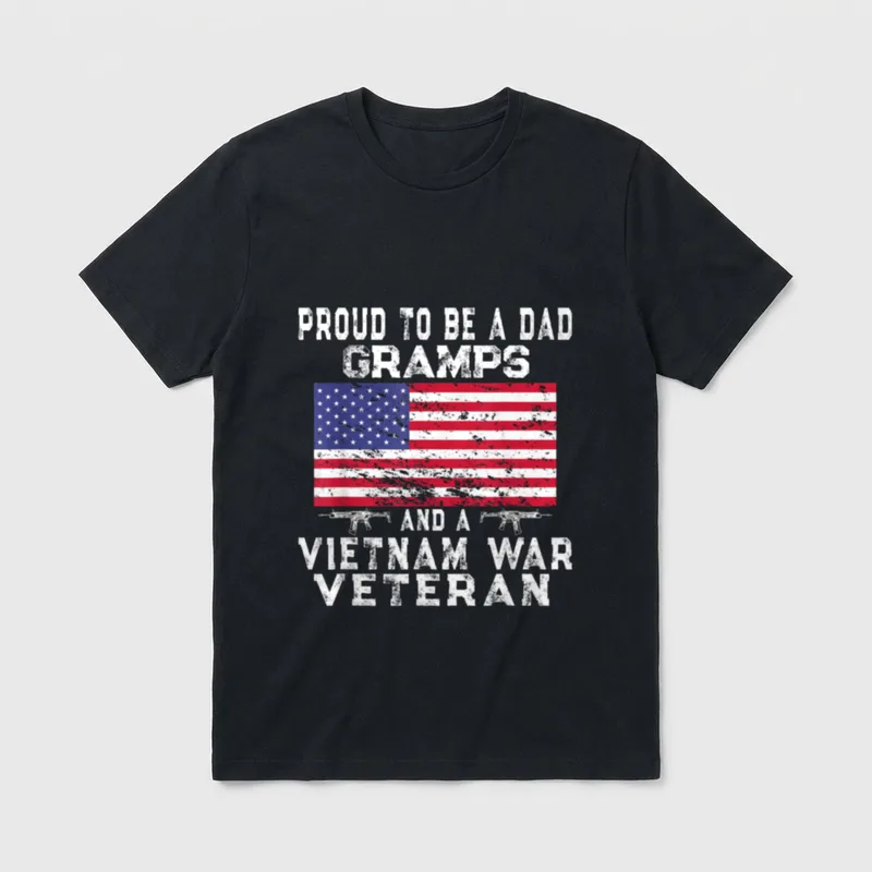 Proud Dad Gramps Vietnam Veteran T-Shirt – Classic T-Shirt in Black