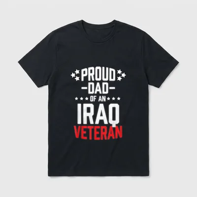 Proud Dad of an Iraq Veteran T-Shirt – Classic T-Shirt in Black
