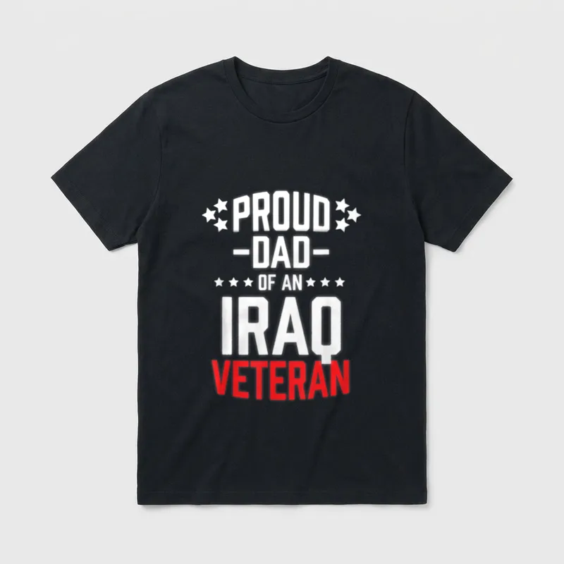 Proud Dad of an Iraq Veteran T-Shirt – Classic T-Shirt in Black