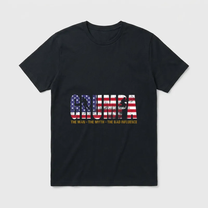 Veteran Grumpa the Man Myth Bad T-Shirt – Classic T-Shirt in Black