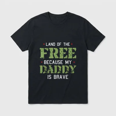 Because My Daddy Is Brave Veteran T-Shirt – Classic T-Shirt in Black