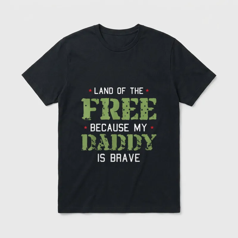 Because My Daddy Is Brave Veteran T-Shirt – Classic T-Shirt in Black