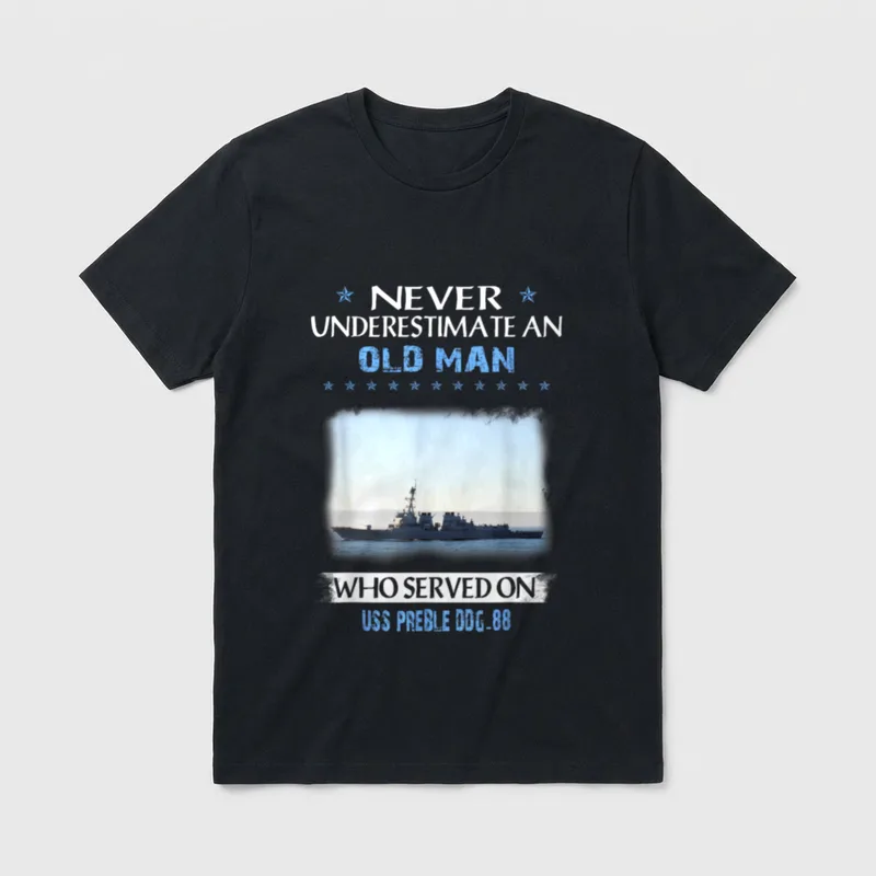 USS Preble DDG-88 Destroyer Class Veterans T-Shirt – Classic T-Shirt in Black