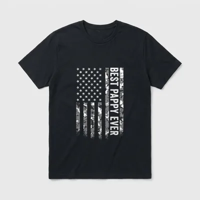 Pappy Ever American Flag Camo Veteran T-Shirt – Classic T-Shirt in Black