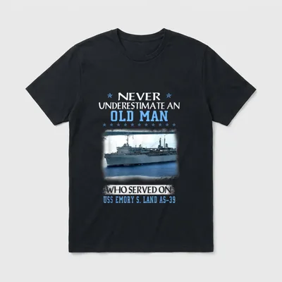 USS Emory S Land AS-39 Veterans T-Shirt – Classic T-Shirt in Black
