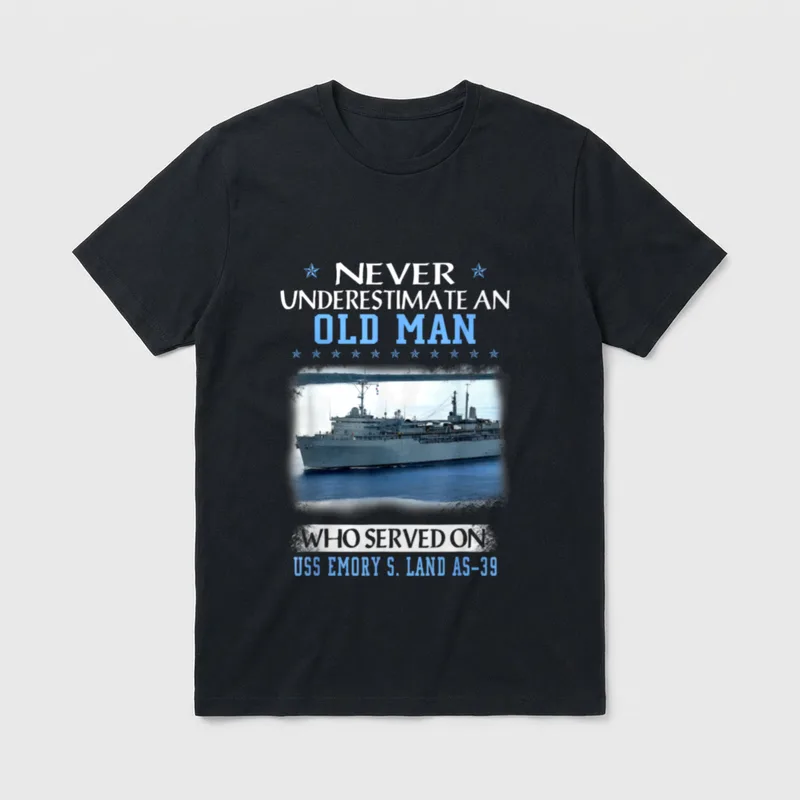 USS Emory S Land AS-39 Veterans T-Shirt – Classic T-Shirt in Black