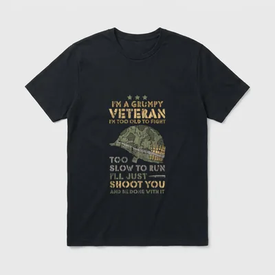 Veteran Grandpa Proud Army Vietnam Old T-Shirt – Classic T-Shirt in Black