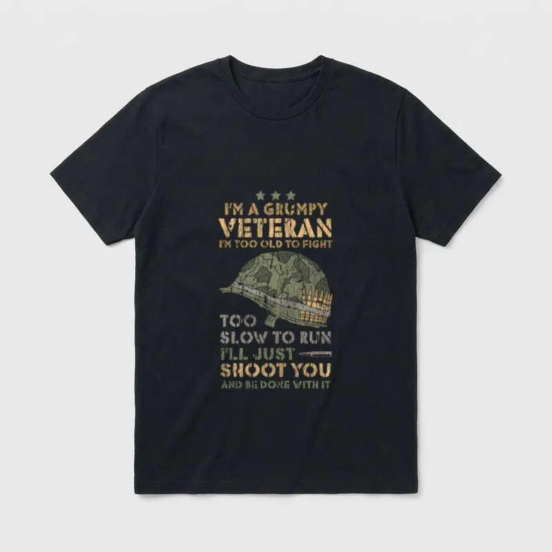 Veteran Grandpa Proud Army Vietnam Old T-Shirt – Classic T-Shirt in Black