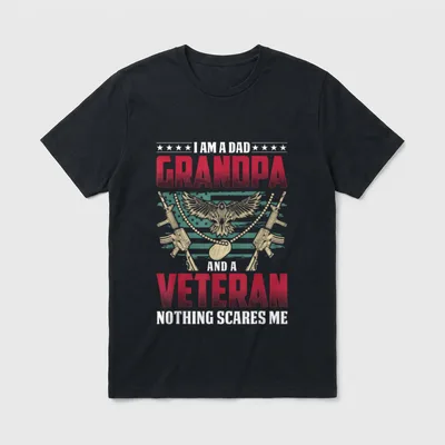 Dad Grandpa and Veteran Nothing Lightweight T-Shirt – Classic T-Shirt in Black