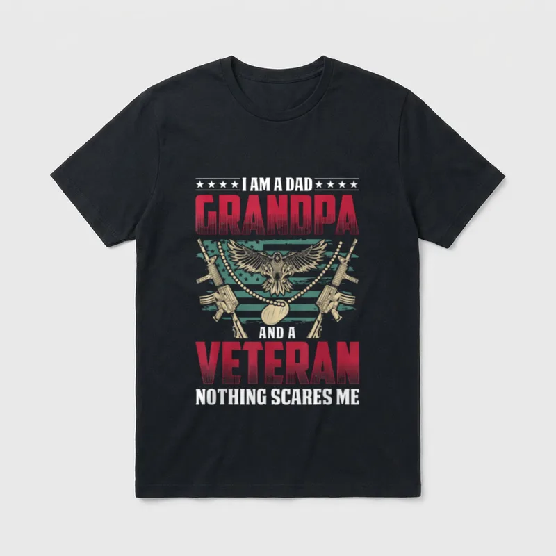 Dad Grandpa and Veteran Nothing Lightweight T-Shirt – Classic T-Shirt in Black