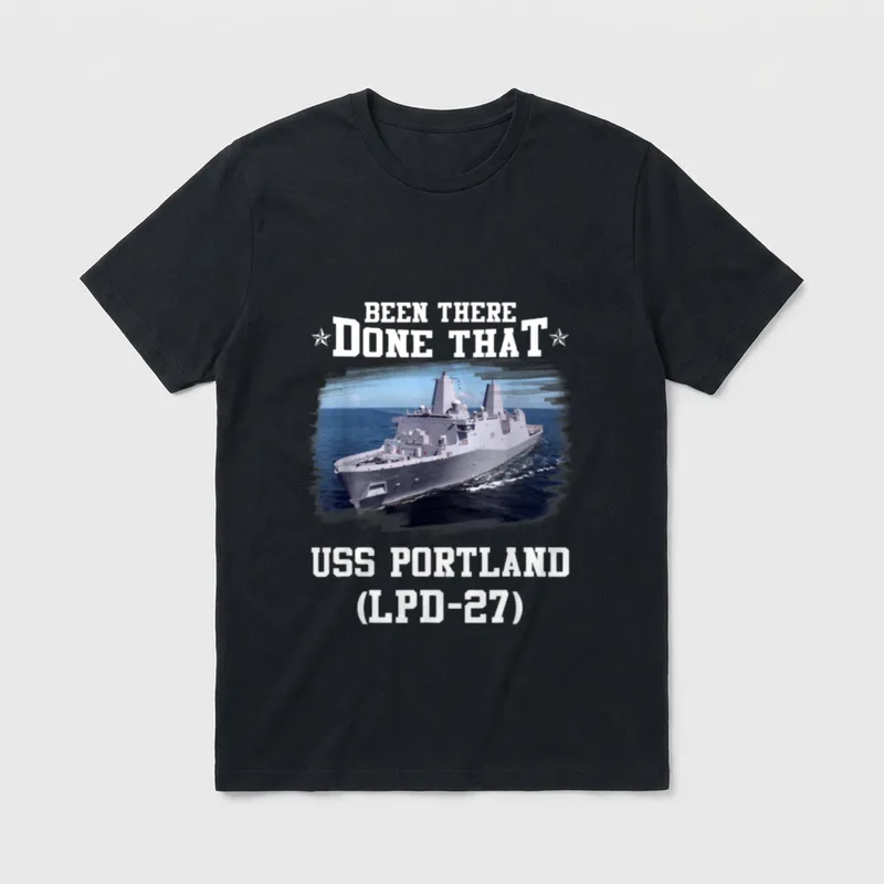 USS Portland LPD-27 Veterans Day Father T-Shirt – Classic T-Shirt in Black