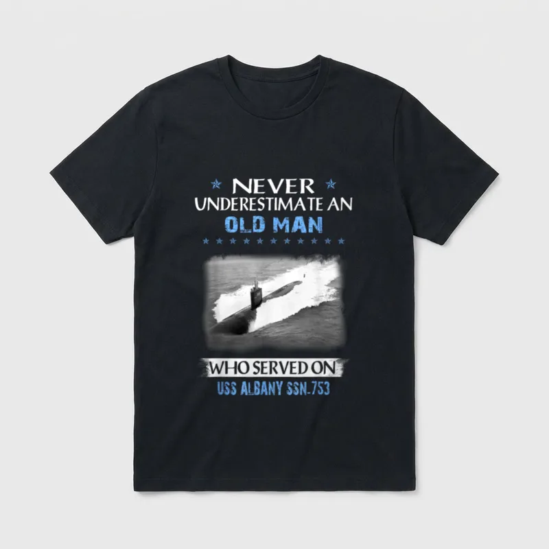 USS Albany SSN-753 Submarine Veterans Day T-Shirt – Classic T-Shirt in Black