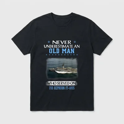 USS Hepburn FF-1055 Veterans Day Father T-Shirt – Classic T-Shirt in Black