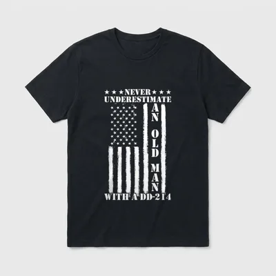 Patriotic Old Man with a Dd214 T-Shirt – Classic T-Shirt in Black