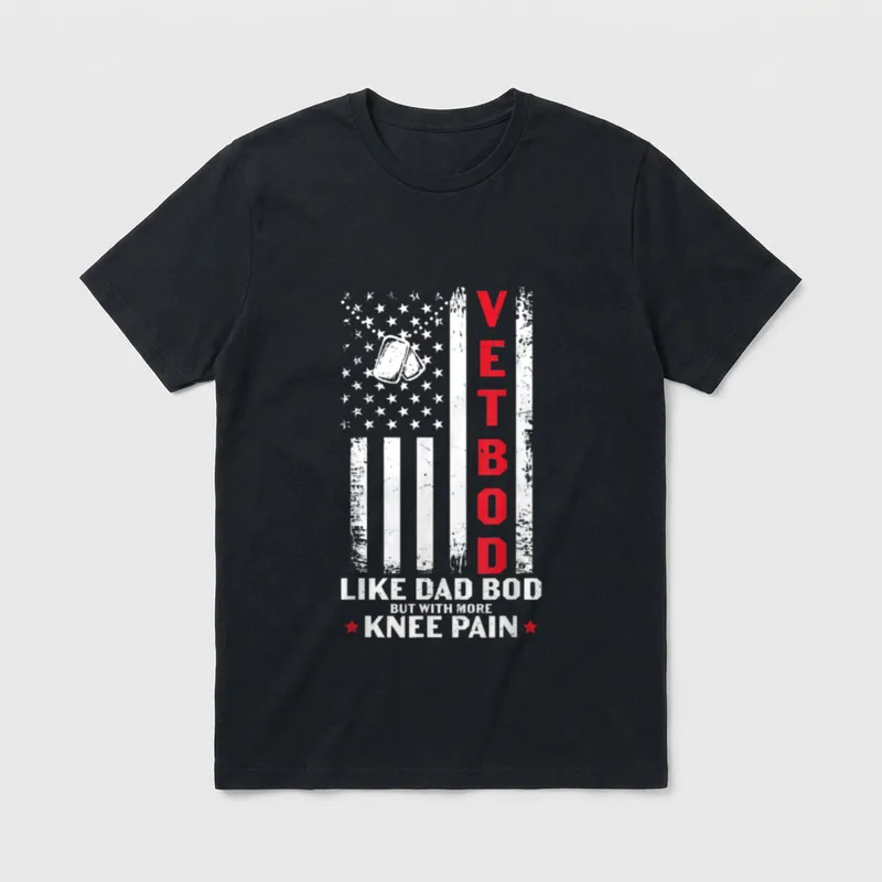 U S Flag Dog Tag Veteran T-Shirt – Classic T-Shirt in Black