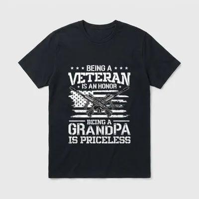 Being a Veteran Is an Grandpa T-Shirt – Classic T-Shirt in Black