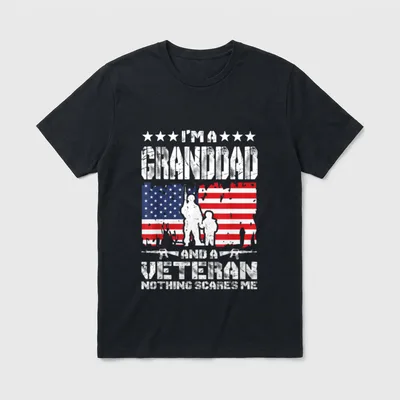 I'm a Granddad and Veteran Nothing T-Shirt – Classic T-Shirt in Black