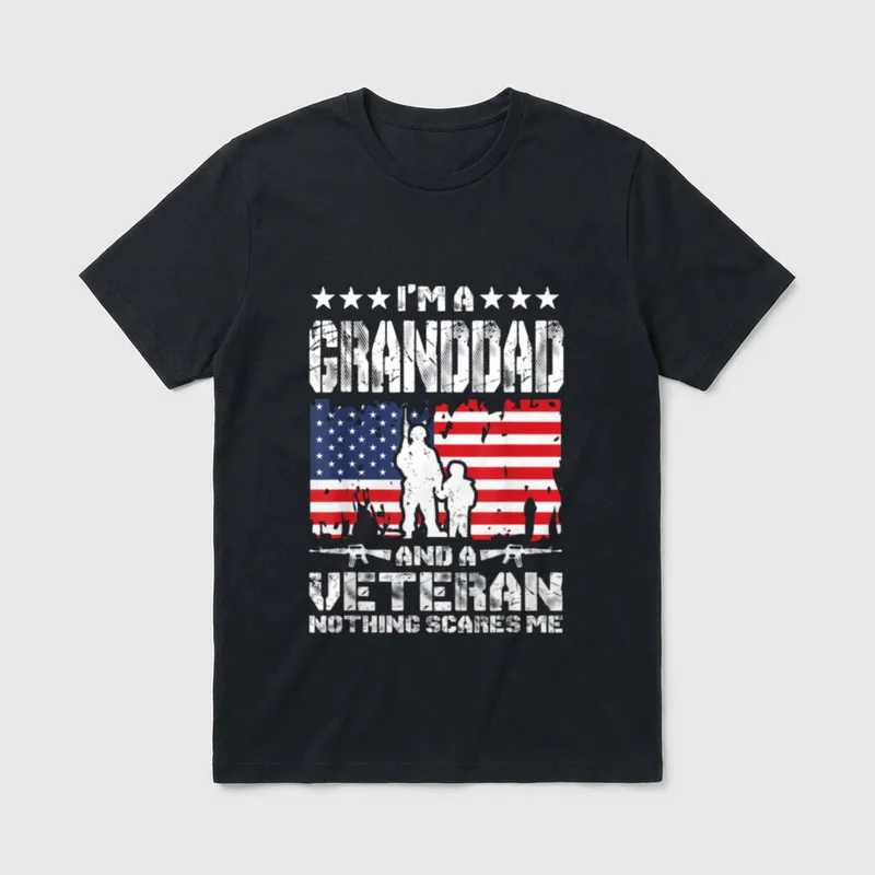 I'm a Granddad and Veteran Nothing T-Shirt – Classic T-Shirt in Black
