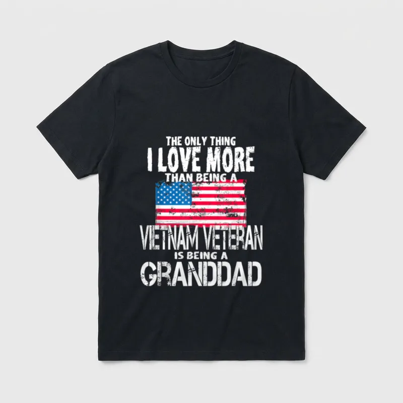 Military Family American Flag Vietnam Veteran T-Shirt – Classic T-Shirt in Black