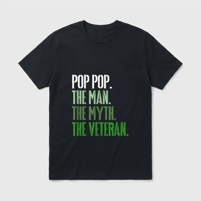 Veteran's Day Pop Pop the Man T-Shirt – Classic T-Shirt in Black