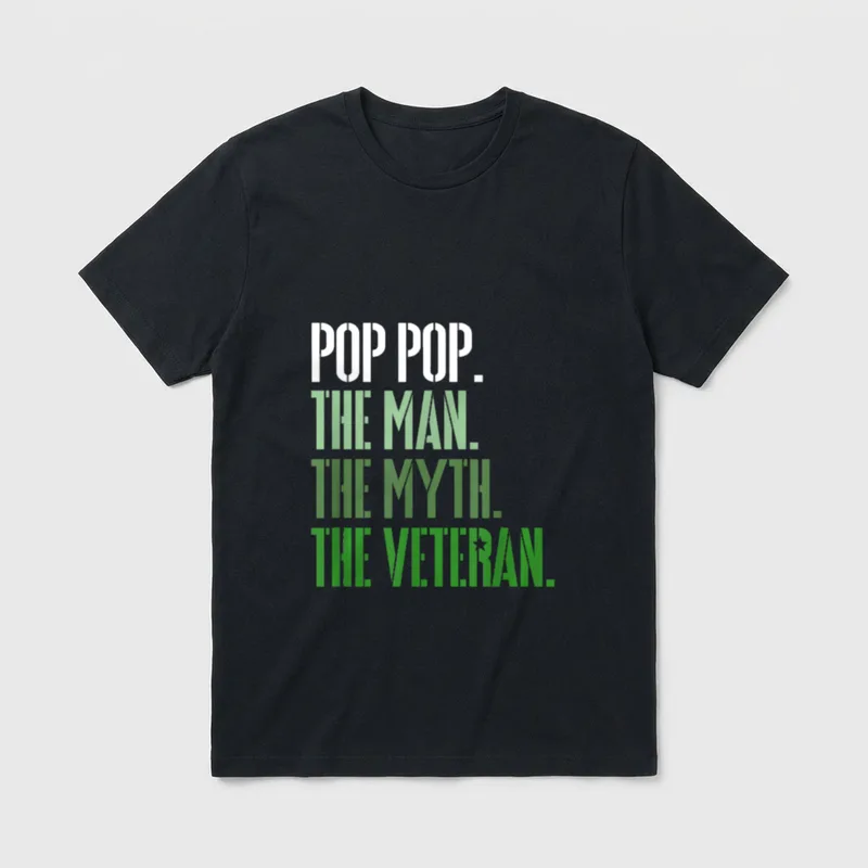 Veteran's Day Pop Pop the Man T-Shirt – Classic T-Shirt in Black