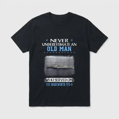 USS Wadsworth FFG-9 Veterans Day Father T-Shirt – Classic T-Shirt in Black