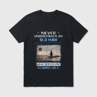 USS Seawolf SSN-21 Submarine Veterans Day T-Shirt – Classic T-Shirt in Black