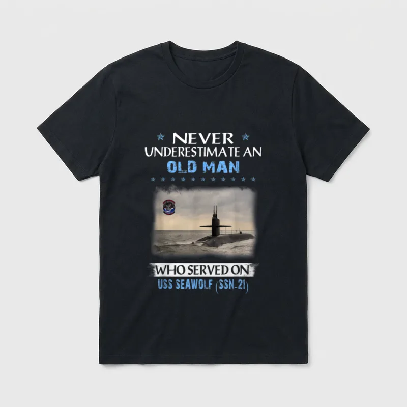 USS Seawolf SSN-21 Submarine Veterans Day T-Shirt – Classic T-Shirt in Black