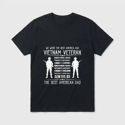 Best American Dad Vietnam Veteran T-Shirt – Classic T-Shirt in Black