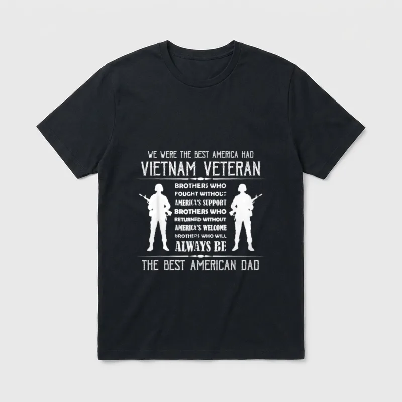 Best American Dad Vietnam Veteran T-Shirt – Classic T-Shirt in Black