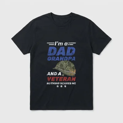 Veteran Dad Grandpa Hero Proud Army T-Shirt – Classic T-Shirt in Black