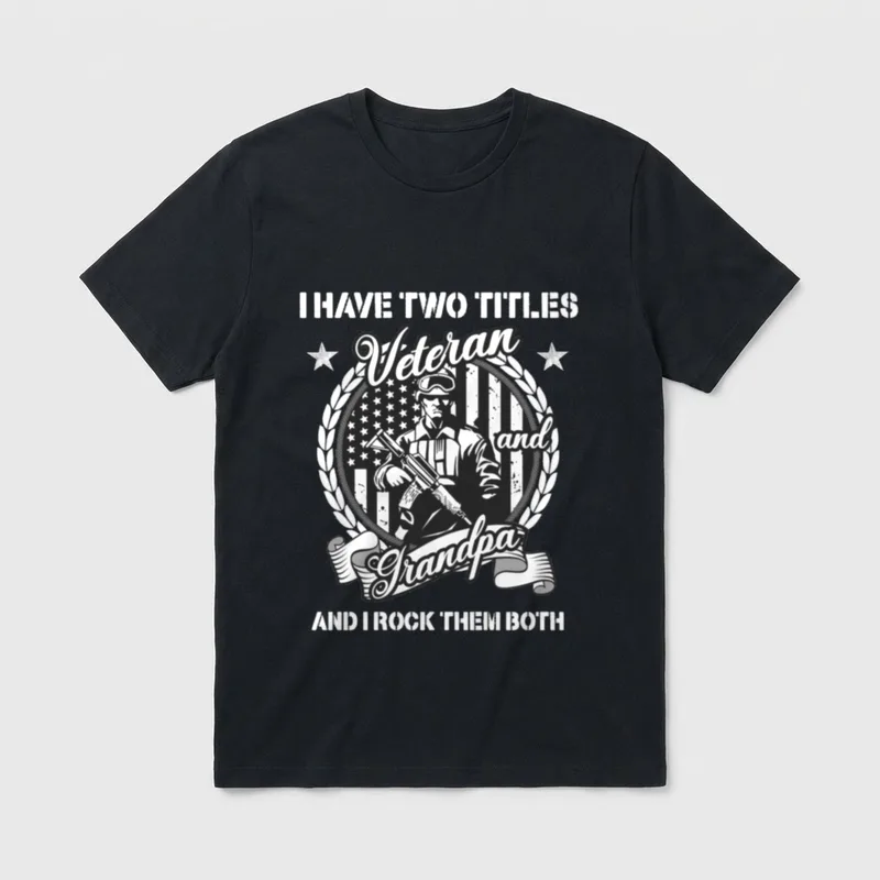 I Have Two Titles Veteran USA T-Shirt – Classic T-Shirt in Black