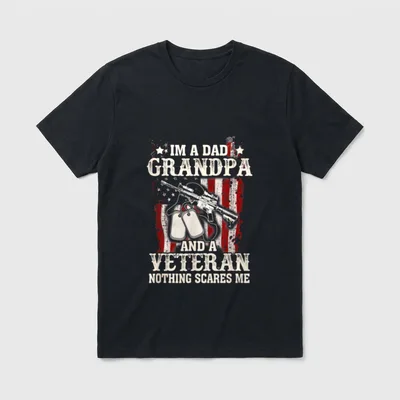 Dad Grandpa U S Veteran American T-Shirt – Classic T-Shirt in Black