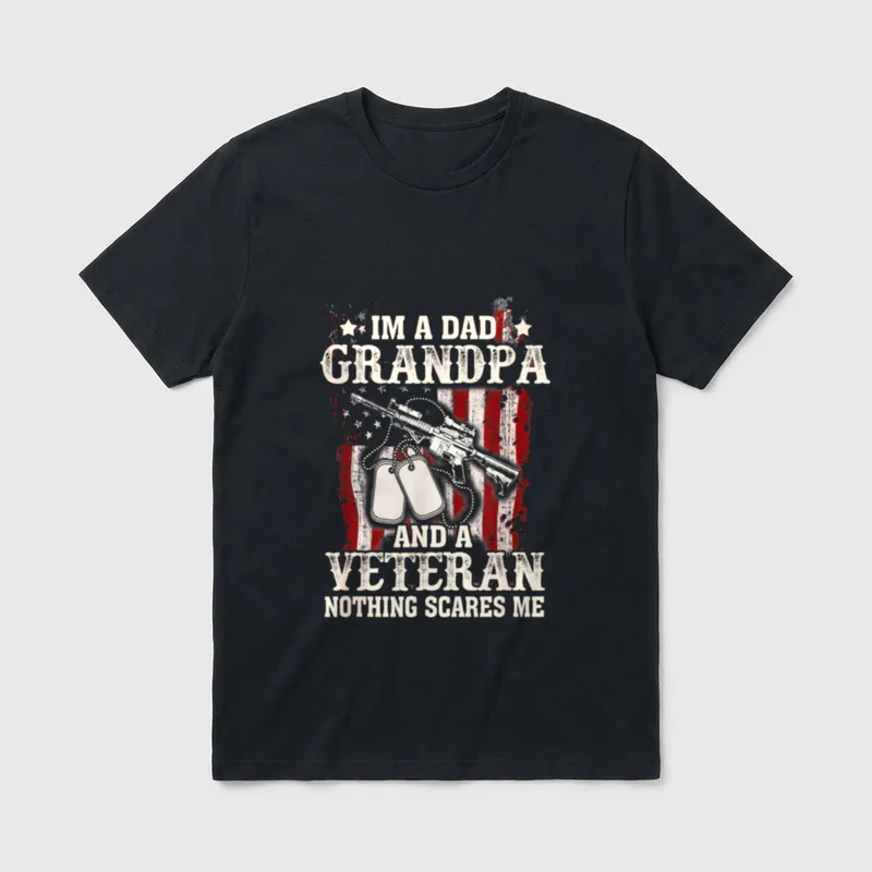 Dad Grandpa U S Veteran American T-Shirt – Classic T-Shirt in Black