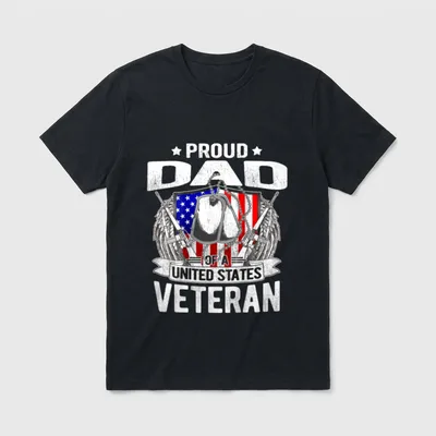 Proud Dad of a United States T-Shirt – Classic T-Shirt in Black