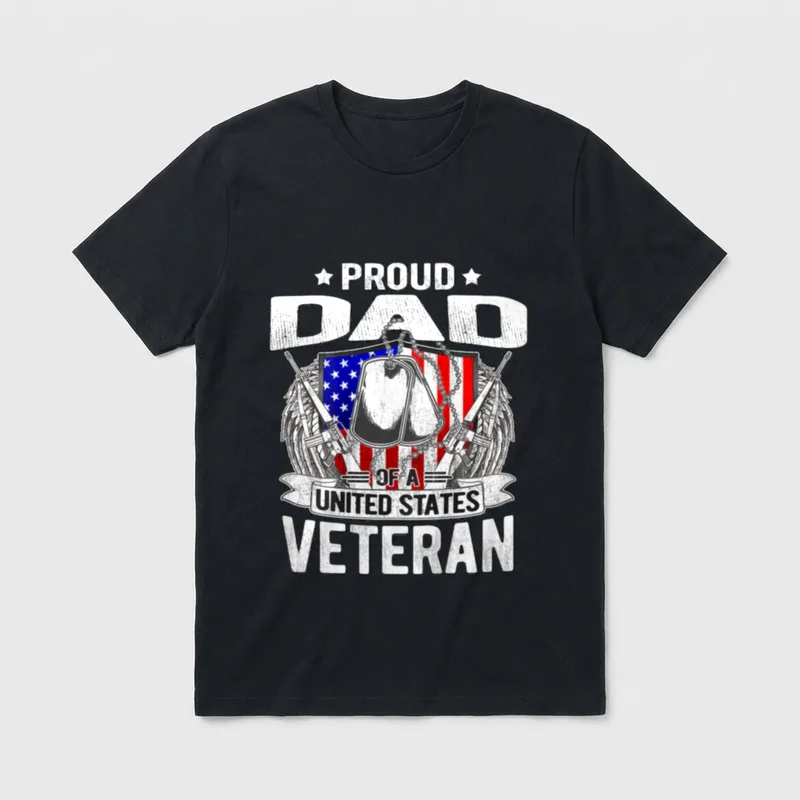 Proud Dad of a United States T-Shirt – Classic T-Shirt in Black
