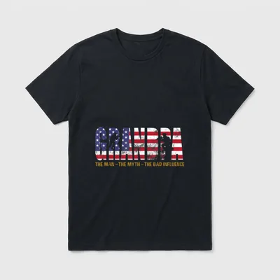 Veteran Grandpa the Man Myth Bad T-Shirt – Classic T-Shirt in Black