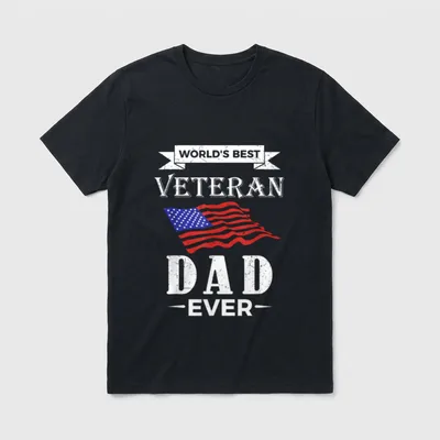 World's Best Veteran Dad Ever T-Shirt – Classic T-Shirt in Black