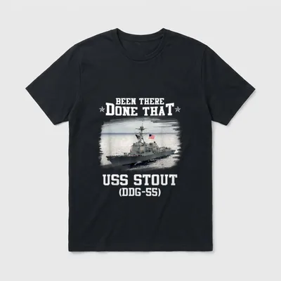USS Stout DDG-55 Destroyer Class Veterans T-Shirt – Classic T-Shirt in Black