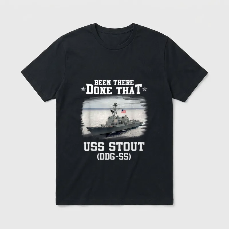 USS Stout DDG-55 Destroyer Class Veterans T-Shirt – Classic T-Shirt in Black