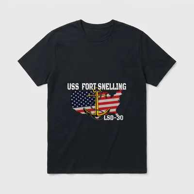 USS Fort Snelling LSD-30 Dock Landing T-Shirt – Classic T-Shirt in Black