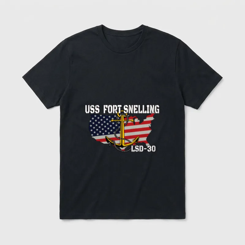 USS Fort Snelling LSD-30 Dock Landing T-Shirt – Classic T-Shirt in Black